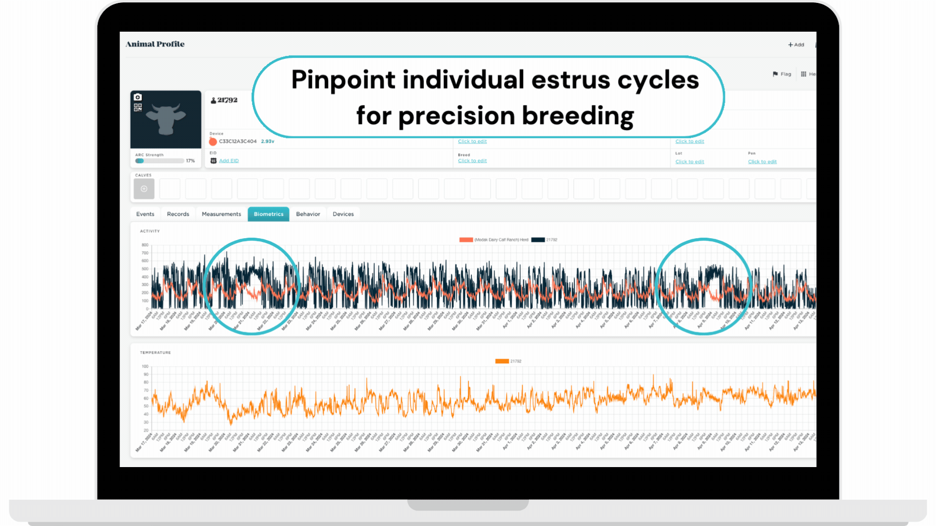 HerdDogg illness alerts on laptop and phone